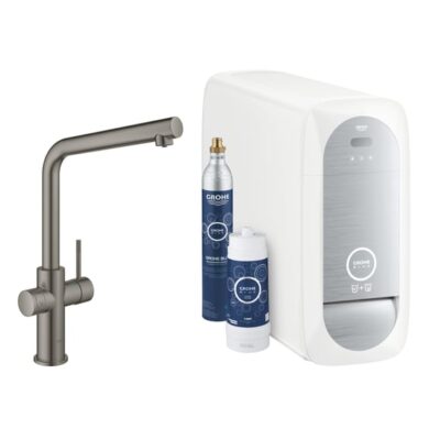 Grohe Blue Home L-uitloop Starter Kit – haaks draaibaar 2 standen hard graphite brushed 31454AL1 13