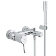 Grohe Concetto eengreeps wandopbouw badmengkraan met dichte greep en chroomafwerking 32212001 Grohe Concetto eengreeps wandopbouw badmengkraan met dichte greep en chroomafwerking 32212001