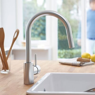 Grohe Concetto keukenmengkraan pvd steel – draaibaar uitrekbaar eengreeps bediening 31483DC2 5