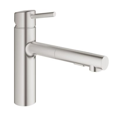 Grohe Concetto middelhoge spoelkraan draaibaar uittrekbaar supersteel 30273DC1 5