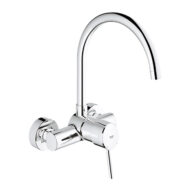 Grohe Concetto wandmengkraan chroom hoge uitloop 140° draaibereik SilkMove technologie 32667001