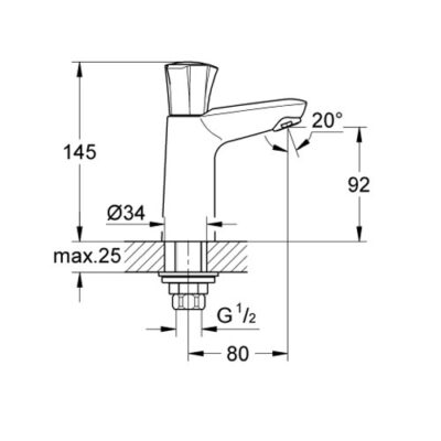 Grohe Costa wastafelkraan chroom 20186001 6 Grohe Costa wastafelkraan chroom 20186001 6