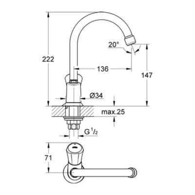 Grohe Costa wastafelkraan chroom 20393001 6 Grohe Costa wastafelkraan chroom 20393001 6