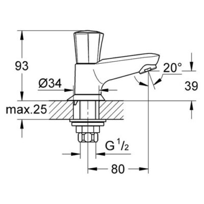 Grohe Costa wastafelkraan chroom 20404001 6 Grohe Costa wastafelkraan chroom 20404001 6