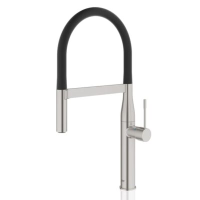 Grohe Essence eenhendel keukenmengkraan draaibaar supersteel met mat zwart 30294DC0 4