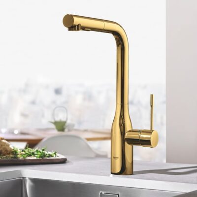 Grohe Essence eenhendel keukenmengkraan uittrekbaar draaibaar cool sunrise 30270GL0 5