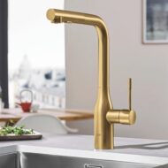 Grohe Essence eenhendel keukenmengkraan uittrekbaar draaibaar cool sunrise geborsteld 30270GN0 7 Grohe Essence eenhendel keukenmengkraan uittrekbaar draaibaar cool sunrise geborsteld 30270GN0 7
