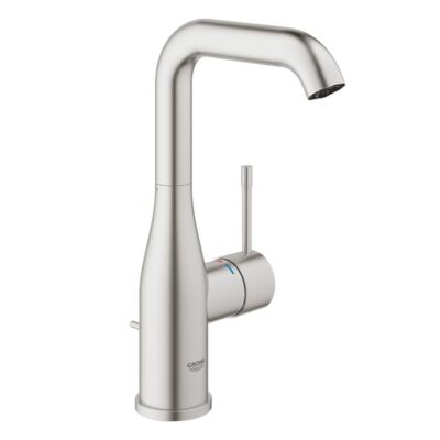 Grohe Essence wastafelkraan L-Size met EcoJoy met trekstang-afvoergarnituur supersteel 32628DC1 4