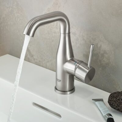 Grohe Essence wastafelkraan M-Size met EcoJoy met trekstang-afvoergarnituur supersteel 23462DC1 4