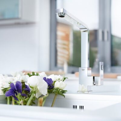 Grohe Eurocube chroom keukenmengkraan met draaibare haakse uitloop en beugelgreep 31255000 4