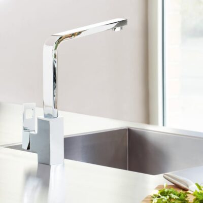 Grohe Eurocube chroom keukenmengkraan met draaibare haakse uitloop en beugelgreep 31255000 6