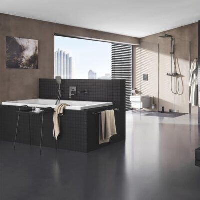 Grohe Eurocube eengreeps inbouw wastafelmengkraan hard graphite geborsteld 19895AL0 4