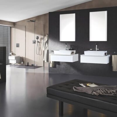 Grohe Eurocube wastafelkraan met trekstang-afvoergarnituur hard graphite geborsteld 23135AL0 4