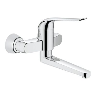 Grohe Euroeco Speciale eengreeps wastafelmengkraan wandmontage chroom met temperatuurbegrenzer 32773000 4