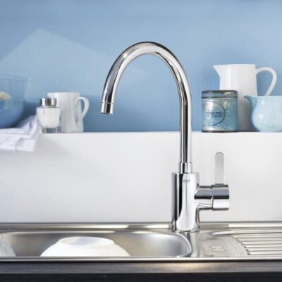 Grohe Eurosmart Cosmopolitan eengreeps keukenarmatuur lage druk hoge uitloop chroom 31180000 4