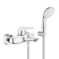 Grohe Eurostyle eengreeps badmengkraan met omstel en doucheset chroom met EcoJoy technologie 2372930A