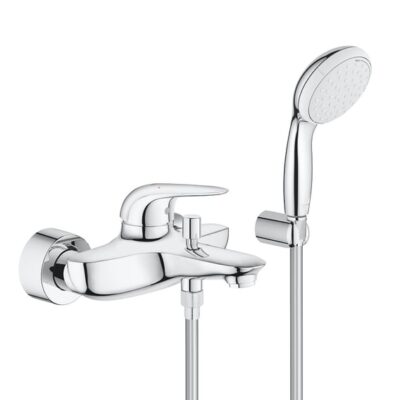 Grohe Eurostyle eengreeps badmengkraan met omstel en doucheset chroom met EcoJoy technologie 2372930A 5