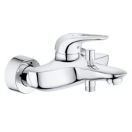 Grohe Eurostyle eengreeps badmengkraan wandmontage met temperatuurbegrenzer chroom 33591003