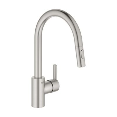 Grohe Feel serie keukenmengkraan hoge uitloop 2 straalsoorten draaibaar uittrekbaar 2 standen Supersteel 31486DC1 4