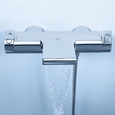 Grohe Grohtherm 2000 Cool Touch wandopbouw thermostatische badmengkraan met grepen chroom 34174001 4