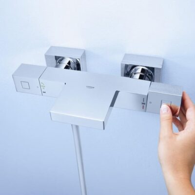 Grohe Grohtherm Cube eengreeps thermostaatbadmengkraan chroom met waterval en EcoJoy 34497000 7