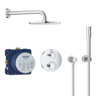 Grohe Grohtherm inbouw regendouche thermostatisch Ø31cm chroom met drukknop en draaigreep 34732000