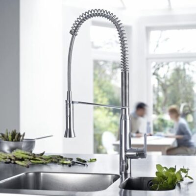 Grohe K7 hoge keukenmengkraan chroom met dichte greep en kolom veer voor extra ruimte 32950000 4