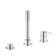 Grohe Lineare 3-gats eengreeps badcombinatie met keramische cartridge chroom 19965001