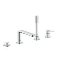 Grohe Lineare 4-gats eengreeps badcombinatie met chroom afbouwdeel en SilkMove technologie 19577001