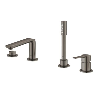 Grohe Lineare eenhendel inbouw badrandkraan hard graphite geborsteld 19577AL1 5