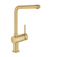 Grohe Minta eengreeps keukenmengkraan met L-uitloop en dual spray in cool sunrise 31375GN0 Grohe Minta eengreeps keukenmengkraan met L-uitloop en dual spray in cool sunrise 31375GN0