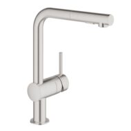 Grohe Minta eengreeps keukenmengkraan supersteel met uittrekbare spoeldouche en 360° zwenkfunctie 30274DC0 Grohe Minta eengreeps keukenmengkraan supersteel met uittrekbare spoeldouche en 360° zwenkfunctie 30274DC0