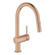 Grohe Minta eenhendel keukenmengkraan uittrekbaar Warm Sunset geborsteld 32321DL2 Grohe Minta eenhendel keukenmengkraan uittrekbaar Warm Sunset geborsteld 32321DL2