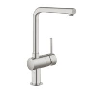 Grohe Minta L eengreeps keukenmengkraan PVD steel – draaibare haakse uitloop met staafgreep 31375DC0 Grohe Minta L eengreeps keukenmengkraan PVD steel – draaibare haakse uitloop met staafgreep 31375DC0