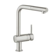 Grohe Minta Supersteel eenhendel keukenmengkraan draaibaar uittrekbaar 32168DC0 Grohe Minta Supersteel eenhendel keukenmengkraan draaibaar uittrekbaar 32168DC0