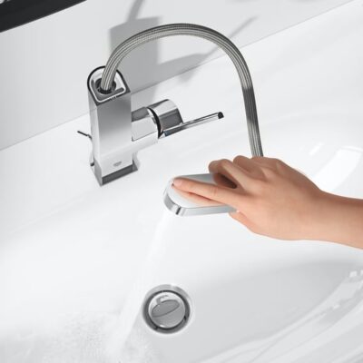 Grohe Plus wastafelkraan L-Size met EcoJoy met afsluitbare afvoerplug push open chroom 23844003 5