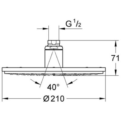 Grohe Rainshower Cosmopolitan hoofddouche 210mm met kogelgewricht en DreamSpray technologie chroom 28368000 6 Grohe Rainshower Cosmopolitan hoofddouche 210mm met kogelgewricht en DreamSpray technologie chroom 28368000 6