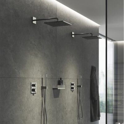 Grohe Rainshower Cube regendouchekopset 1 straalsoort 310 x 310 mm hard graphite 26564A00 9 Grohe Rainshower Cube regendouchekopset 1 straalsoort 310 x 310 mm hard graphite 26564A00 9
