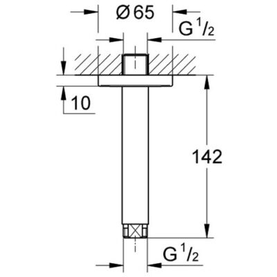 Grohe Rainshower plafond douchearm 14cm chroom – duurzame installatie voor moderne douches 28724000 4