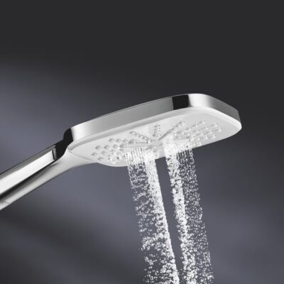 Grohe Rainshower SmartActive Cube handdoucheset zonder stang 3 straalsoorten moon white moon white 26589LS0 12 Grohe Rainshower SmartActive Cube handdoucheset zonder stang 3 straalsoorten moon white moon white 26589LS0 12