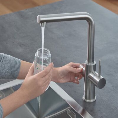 Grohe Red Duo Supersteel L-uitloop kraan met 2 standen 30327DC1 5