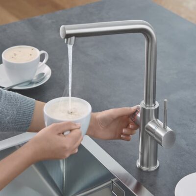 Grohe Red Duo Supersteel L-uitloop kraan met 2 standen 30327DC1 6