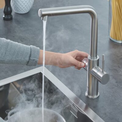 Grohe Red Duo Supersteel L-uitloop kraan met 2 standen 30327DC1 7