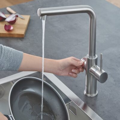 Grohe Red Duo Supersteel L-uitloop kraan met boiler – Haaks Draaibaar 2 standen 30325DC1 8
