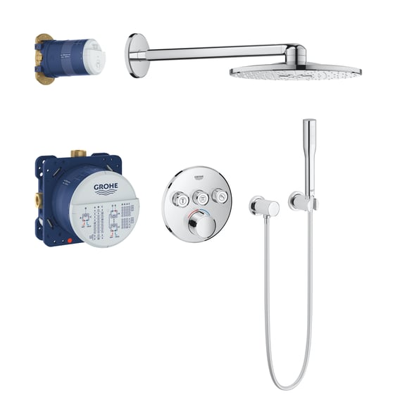 Grohe SmartControl inbouw regendouche met drukknop en draaigrepen – Ø31cm chroom 34709000