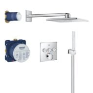 GROHE SmartControl inbouw regendouchesysteem met kubus douchekopset en antikalk chroom 34712000