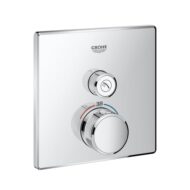 Grohe SmartControl inbouwthermostaat met 2 knoppen – vierkant – chroom – waterbesparend 29123000