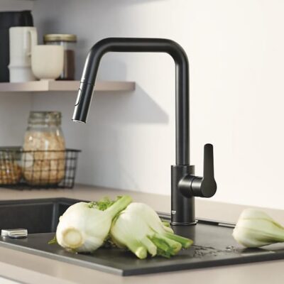 Grohe Start eenhendel keukenmengkraan uittrekbaar draaibaar mat zwart 306312430 11