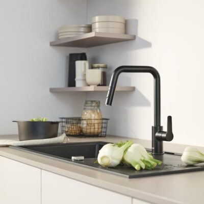 Grohe Start eenhendel keukenmengkraan uittrekbaar draaibaar mat zwart 306312430 4