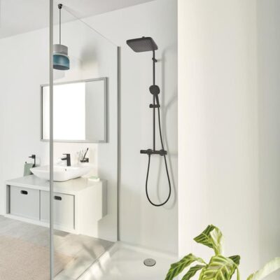 Grohe Vitalio Comfort thermostatische opbouw regendoucheset met EcoJoy 250 x 250 mm mat-zwart 266962431 12